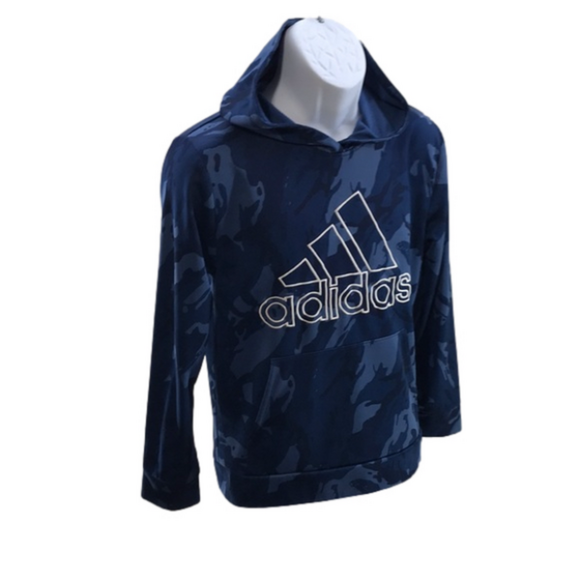 adidas Other - ADIDAS Kid’s Blue Camo Long Sleeve Hoodie—Sz Large 14/16